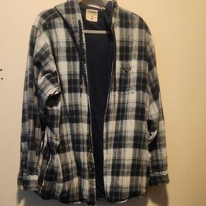 RedHead Men's Checkered Shirt Jacket Navy Blue And Gray